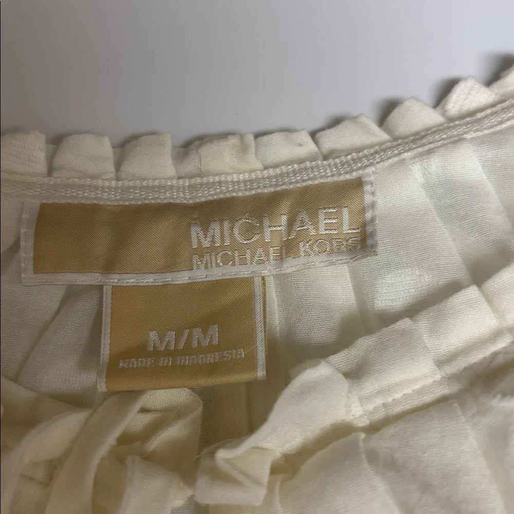Michael Kors Cream Textured Blouse | Medium